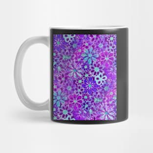 Dark Purple Floral Mug